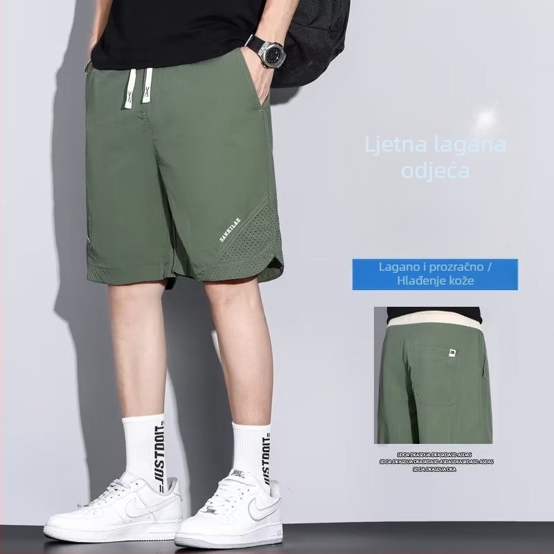 Muške Ice Silk šorceve za ljeto – lagane, prozračne, s više džepova, straight kroj, poliester