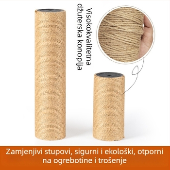 Mačji stup za penjanje – DIY set s Kraft papirnom cijevi i konopnim užetom, jednostavan stil, Charming Pet