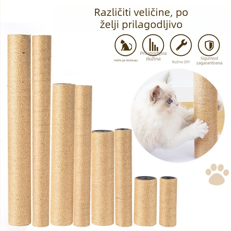 Mačji stup za penjanje – DIY set s Kraft papirnom cijevi i konopnim užetom, jednostavan stil, Charming Pet