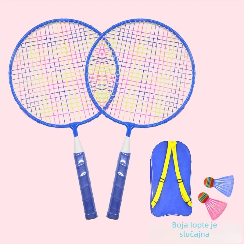 Dječja badminton reketa – trenutačna igračka za djecu od 3 do 12 godina; težina 95–100 g, okvir od legure željeza, najlon vlakna, debljina drške G1, direktan udarac