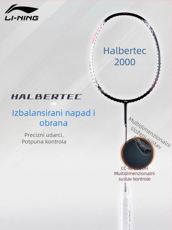 Lining badminton reketa, okvir od karbonskih vlakana, težina 85–89 g, debljina drške G5, direktan udarac, za početnike, juniore i srednje napredne igrače