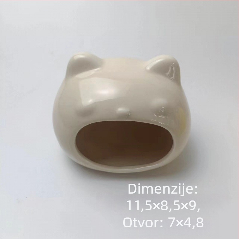 Keramičko gnijezdo za hamstera — ljetno hlađenje, okruglo skrovište za unutarnju zabavu