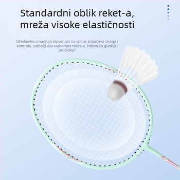 Set reketa za badminton – ultralak, aluminijsko-karbonska jednovidna konstrukcija, najlonske žice, dva reketa u setu, držač G3, umjerena tvrdoća osovine