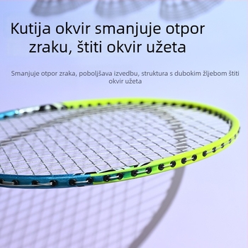 Boshi Card set reketa za badminton s okvirom od željezne legure i najlonskim strunama (2 reketa, 1 torba)
