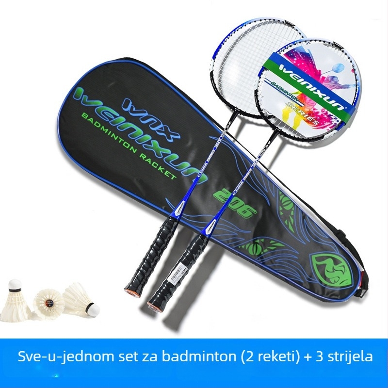 Venezon set za trening badminton raketa, okvir od ferrolegure, najlon užad, prilagodba dostupna, otisnuti logo