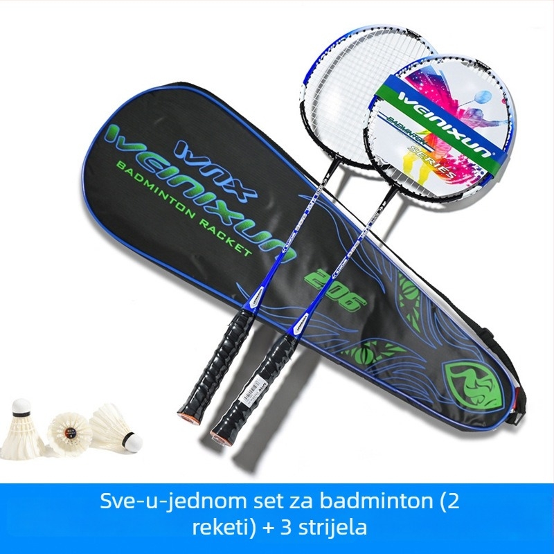 Venezon set za trening badminton raketa, okvir od ferrolegure, najlon užad, prilagodba dostupna, otisnuti logo