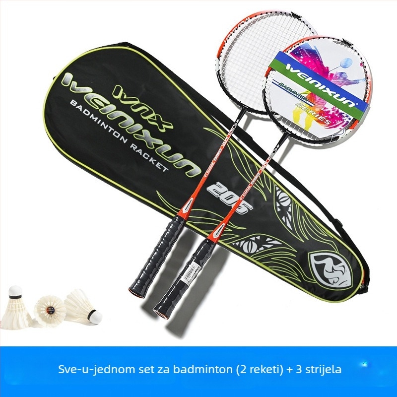 Venezon set za trening badminton raketa, okvir od ferrolegure, najlon užad, prilagodba dostupna, otisnuti logo