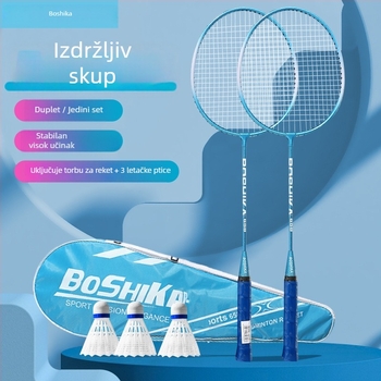 Badminton reketa Bush Card, okvir od ferroalijskog legura, najlon niti, za amatere i juniore, srednja tvrdoća drške.