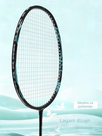 Badminton raketa s jednoplošnom konstrukcijom, ultra lagana karbonsko-aluminijska konstrukcija; težina 85–89 g; debljina drška G-5; direktan udarac; pogodna za badminton i tenis