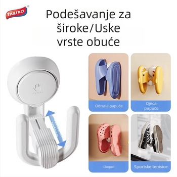 Držač papuča za kupaonicu s vakuumskim prianjanjem, bez bušenja, 1 etaža, nosivost 5 kg