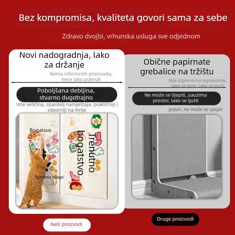 Mačje zaštitne naljepnice za zaštitu od grebanja, samoljepljive, materijal platno, sladak stil; pakiranje 100 kom; težina po komadu 0,12 kg