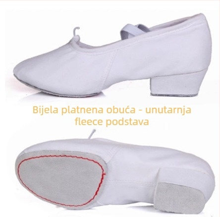 Cipele za učiteljice: platnene gornji dio, kožna đon, prozračne, stabilnost i otpornost na udarce za balet i latino ples