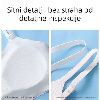 Bešavni grudnjak za tinejdžerice, prozračan, s punim čašicama - Najlon/Poliamid, tanke oblikovane čašice od spužve, fiksni dvostruki naramenici, brzo sušenje