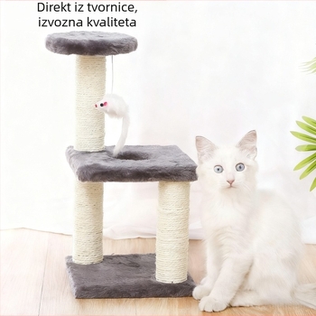 Dreveni mačji stablo sa sisal kolonom za grebanje i jednostavnom skakačkom platformom — Shengze