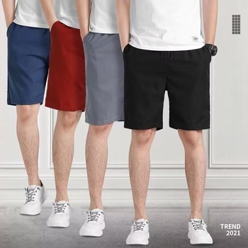 Muške kratke sportske hlače do koljena, tanke i prozračne, ravnog kroja, sa vezicom za zatvaranje, jednobojne, Cool Silk Cotton, 80% poliester.
