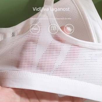 Djevojački nylon grudnjak – trenirni topić sa punim košaricama, tanak oblik košarice, prozračan i upija znoj, čvrste dvostruke naramenice, za 12–15 godina