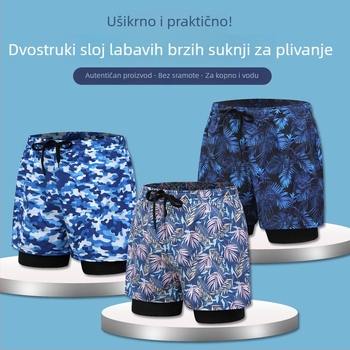 Muške brze suše plivke s dvostrukom zaštitom od nelagode – poliester, 200 g, podstava 100% poliester