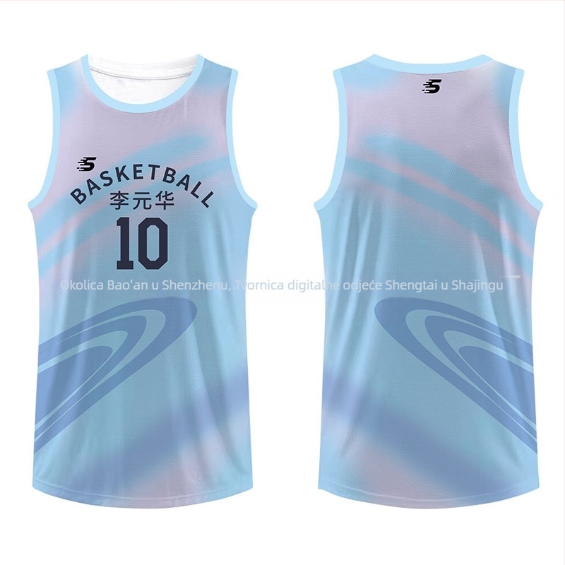 Sportski prsluk bez rukava s digitalnim ispisom, 100% poliester