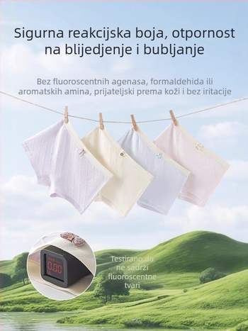 Djevojčice gaćice od pamuka, antibakterijske, 95% pamuk, 5% elastan, šivanje 4 igle i 6 vlakana, podstava 100% pamuk
