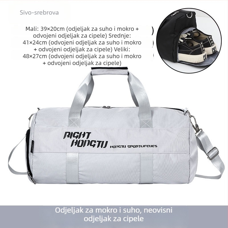 Fitness torba s odjeljkom za mokro i suho, sportski ruksak za trening i putovanja, velika kapaciteta, torba za plivanje
