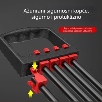 Trener otpora s pet cijevi za vježbanje ruku, ramena i prsnih mišića – ABS materijal, uže za otpor, za odrasle