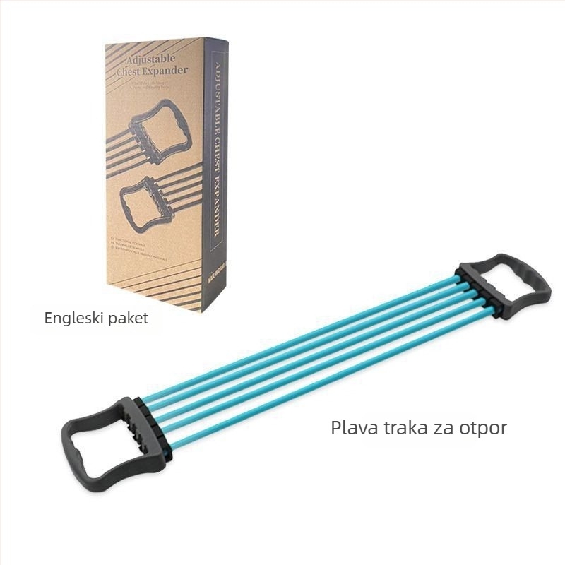 Trener otpora s pet cijevi za vježbanje ruku, ramena i prsnih mišića – ABS materijal, uže za otpor, za odrasle
