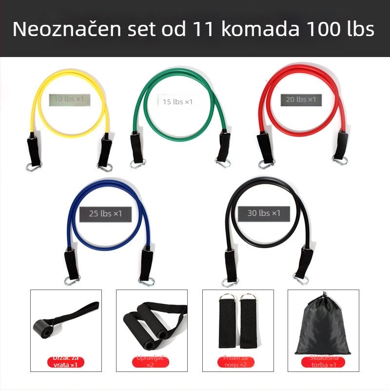 11-djelni set elastičnih traka, otpor 100 lb, viseći trening-pojas za trening prsiju i ramena – pogodno za noge, struk, ruke i stražnjicu
