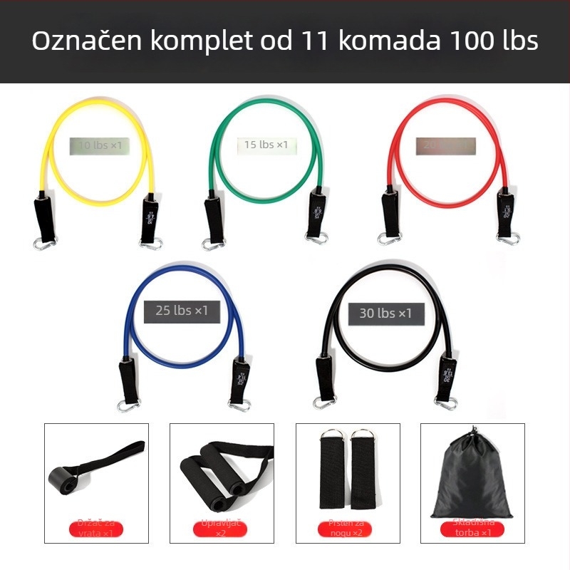 11-djelni set elastičnih traka, otpor 100 lb, viseći trening-pojas za trening prsiju i ramena – pogodno za noge, struk, ruke i stražnjicu