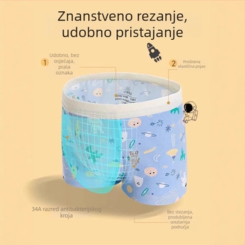 Santex boxerice za dječake, 95% pamuk + 5% elastan, antibakterijske, prozračne, za djecu 3–8 godina (visina 100–140 cm)
