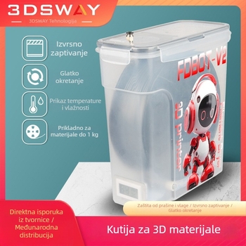 Kutija za sušenje potrošnog materijala za 3D ispis — prašno- i vlagom otporna zatvorena pohrana, plastična konstrukcija, brend 3ds way