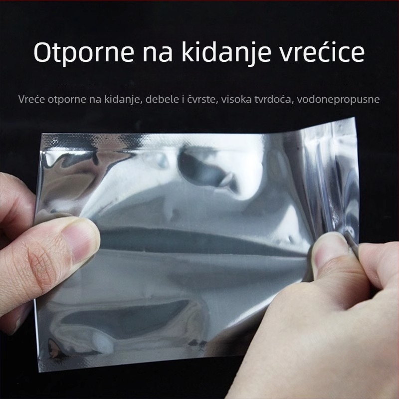 Antistatična plastična vrećica za elektroniku – samouzavarujuća zaštitna vrećica; podrijetlo Kina; šifra proizvoda: Anti-static ziplock bag; tolerancija ±1–2 mm