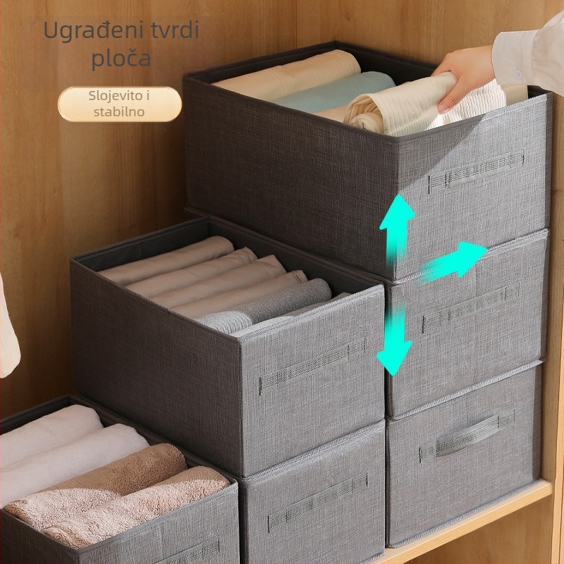 Kutija za odlaganje odjeće, netkani materijal, kapacitet 35L, model 8809-1569, moderan minimalistički dizajn, organizator za donje rublje, čarape i pulovere