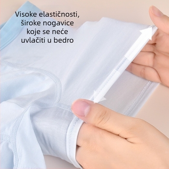 Dječje boxerske gaćice srednje visine (Antibakterijski 10A; sastav: 48% pamuk, 47% modal, 5% elastan; pogodno za djecu 3–12 godina)