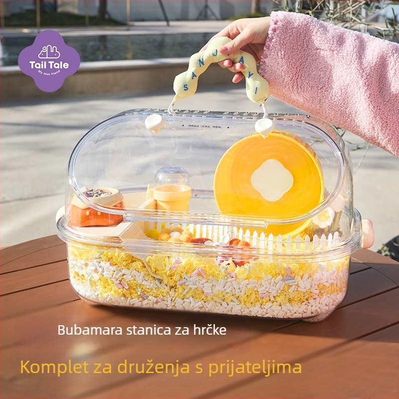 Plastični kavez za hrčka s balon kućom, ovalnog oblika, prijenosni, prozračni i jednostavni za čišćenje