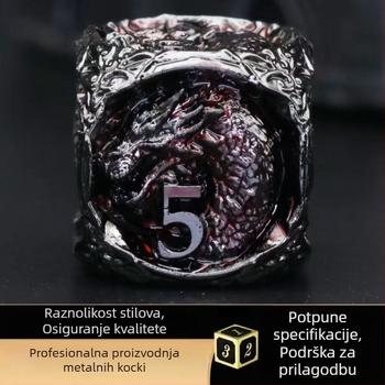 Metalni skup kockica s glavom zmaja, cinkova zlitina, šestouglasti oblik, zaobljeni rubovi, 100 komada, Lixin Da