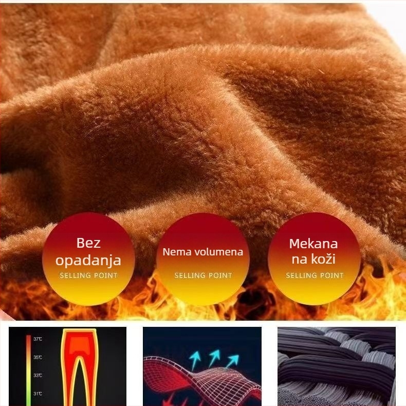 Muške PU kožne hlače s flis podstavom, debele, otporne na vjetar i vodu, ravnog kroja, srednji pojas, zima 2024