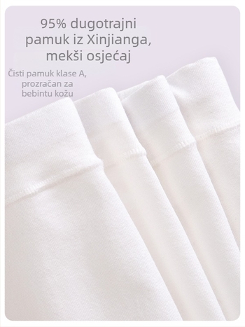 Sivice dječje pamukaste gaćice za djevojčice, Klasa A, prozračne i upijaju znoj, šivanje četiri igle i šest niti, za uzrast 3–8 godina.