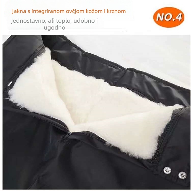 Zimske hlače od vune s kamuflažnim uzorkom i flis podstavom, visok pas