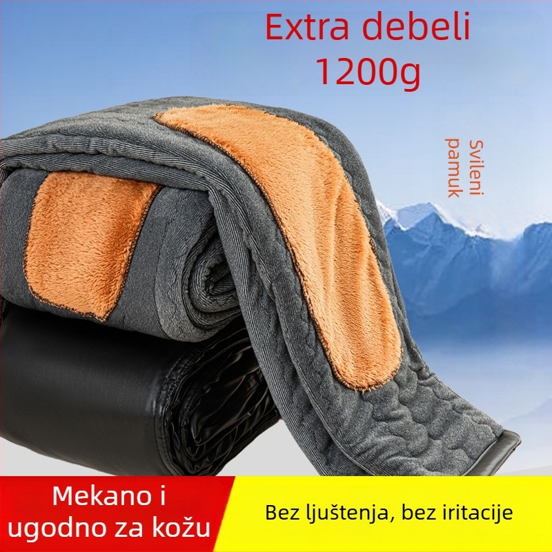 PU kožne hlače, ravnog kroja, ekstra debeli, podstava od poliestera, za zimu