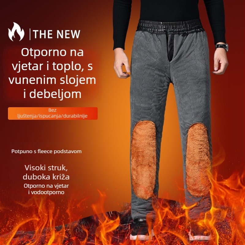 PU kožne hlače, ravnog kroja, ekstra debeli, podstava od poliestera, za zimu