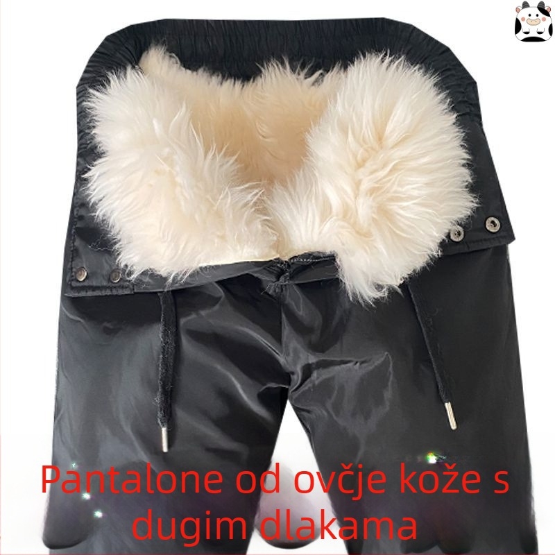 Limengfang hlače od kože alpake, laza kroja, srednja debljina, Zima 2025
