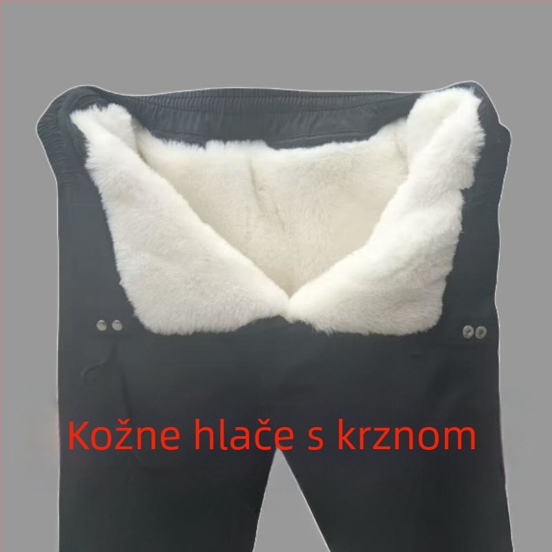 Hlače od umjetne kože za zimu, s odvojivom podstavom, srednje debljine, za muškarce i žene srednje i starije dobi