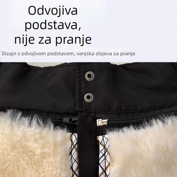 Hlače od ovčje kože s debelim podstavom, visokim strukom, ravnim krojem, zimskim dugim hlačama, korejski stil