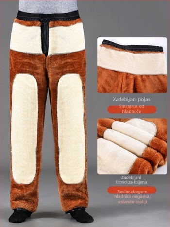 Muške PU kožne hlače s fleece podstavom, vodootporne, izdržljive, slobodan kroj, otporne na vjetar, za vožnju motociklom i zimski rad