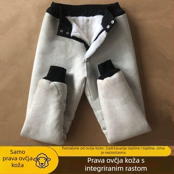 Slobodno krojene zimske hlače od ovčje kože s flisom (Jesen 2025)