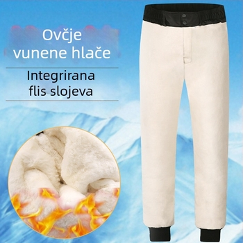 Pantalone od prave ovčje kože s integriranim krznom, za muškarce, ležerna izrada, casual stil, glavni materijal: ovčja koža, ljeto 2021
