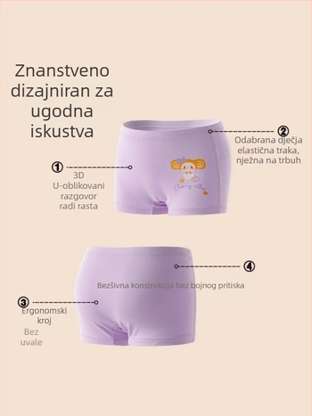Dječje gaćice od pamuka, kratke bokserice, srednji pojas, 3-djelni set, 95% pamuk, uzrast 3–8 godina