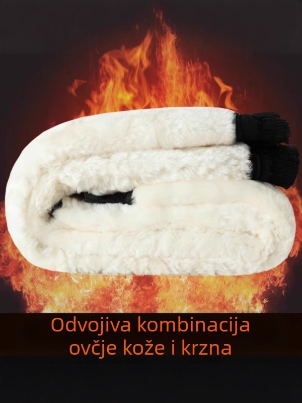 Prave hlače od ovčje kože, ravni kroj, podstava od poliestera, srednji pojas, zimi