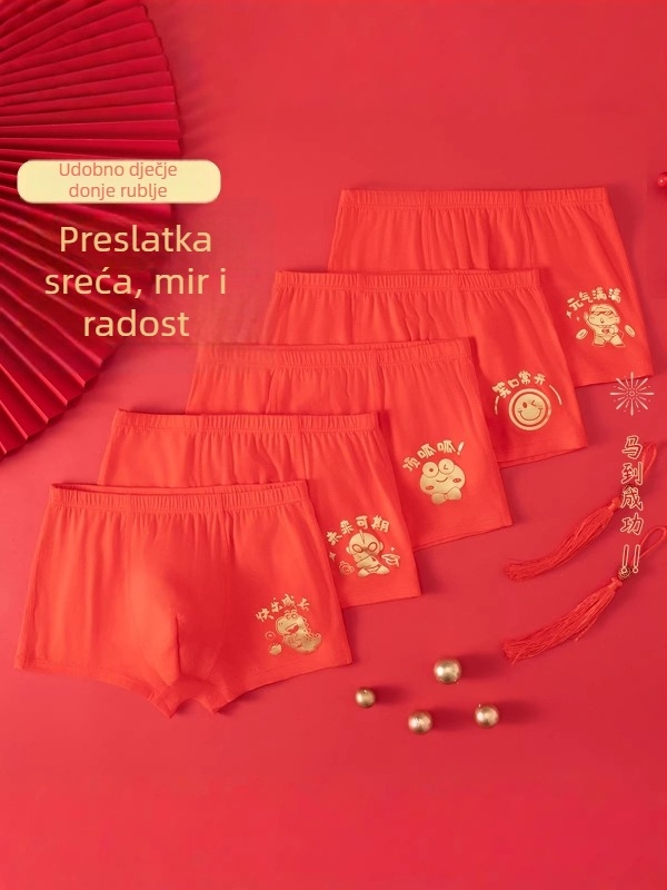 Muške gaćice od modala za dječake, 95% modal, srednji pojas, bezšivne šavove, uzrast 3–8 godina
