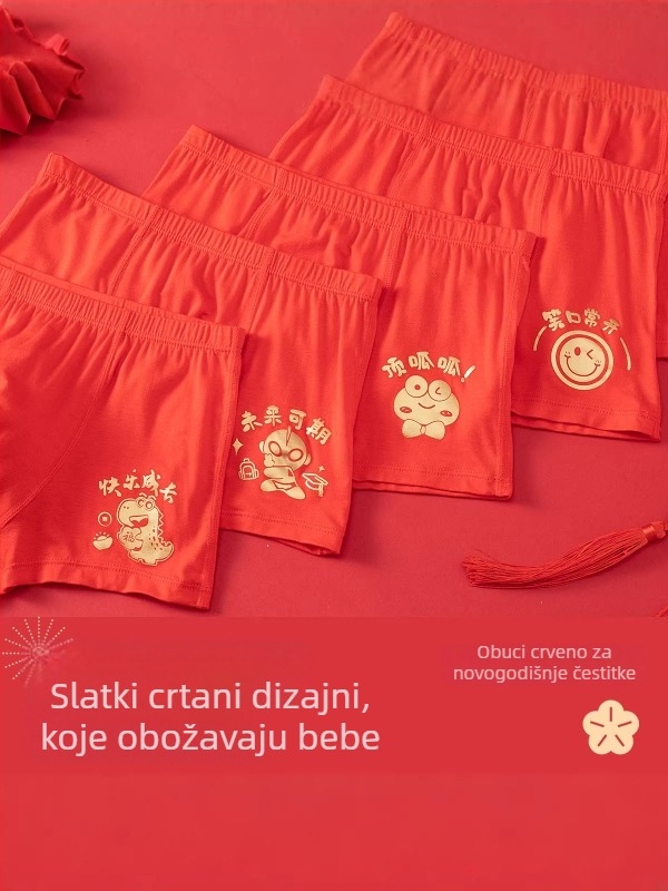 Muške gaćice od modala za dječake, 95% modal, srednji pojas, bezšivne šavove, uzrast 3–8 godina